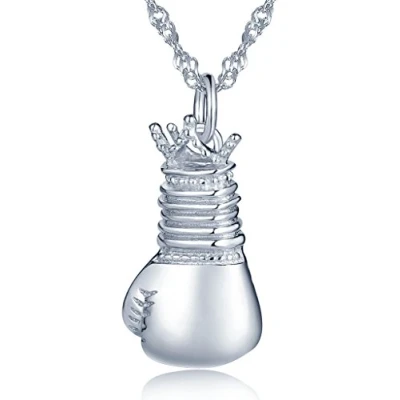 Immagine di Unendlich U collana ciondolo donna ragazza in argento 925 guanti da boxe con 45 cm catena regalo di Natale compleanno smalto Senza pietra, Smalto, pietra