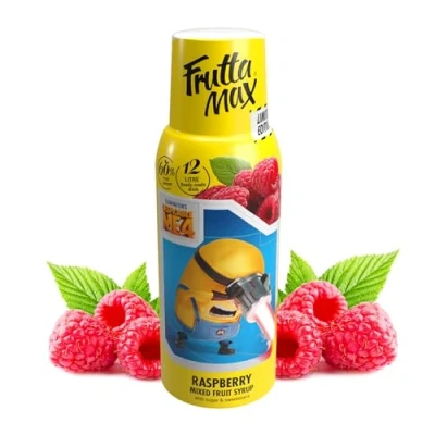 Immagine di FruttaMax Concentrato Sciroppi di frutta Meno zucchero con il 60% contenuto adatto per macchina bibite 500 ml (Minions Lampone)