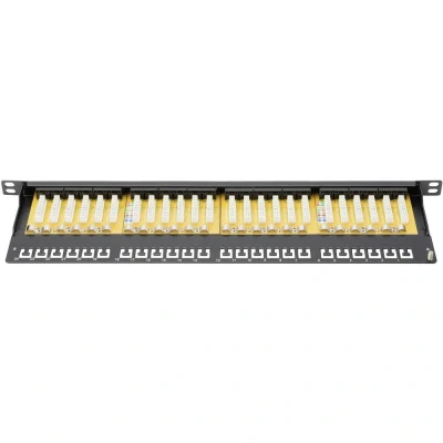 Immagine di Digitus DN 91624U SL SH 24 Porte Patchpanel di rete 483 mm (19) CAT 6 0.5 U Nero