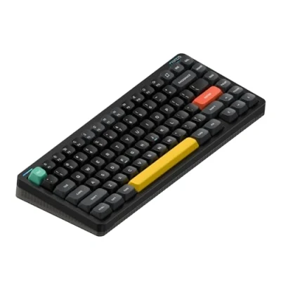 Immagine di nuphy Halo75 V2 Meccanica Tastiera da gioco, 75% senza fili Hot Swappable Bluetooth, 83 tasti, retroilluminazione RGB, supporto Bluetooth/2.4GHz/USB C (Nero, Lemon (55gf))