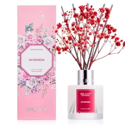 Immagine di Airkeep Profumatore per Ambienti Ayurveda, con 8 Bastoncini di Fragranza, Diffusore Fragranze Bagno, Appartamento, Decorazione della Casa, 100ml
