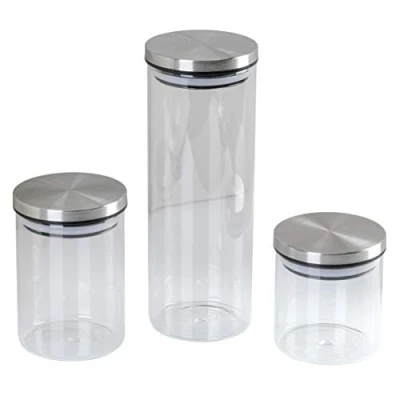 Immagine di axentia Set 3 barattoli, Transparente, capacità: ca. 300 ml, 500 ml e 1000