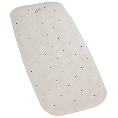 Immagine di Maximex Inserto da bagno in gomma naturale, beige, 37 x 90 cm, lavabile lavatrice A 40 C, con ventose sul lato inferiore, dimensioni (L P): 1,6 cm