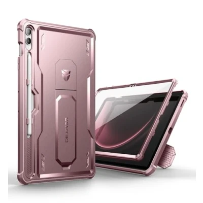 Immagine di Dexnor per Samsung Galaxy Tab S9 FE Plus Cover [Protezione dello schermo integrata e supporto], Custodia protettiva antiurto durevole di grado militare case Rosa