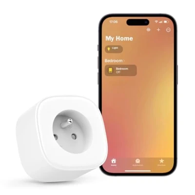 Immagine di HomeKit (FR), presa intelligente compatibile con Apple HomeKit, Siri, Amazon Alexa, Google Assistant e Nest Hub, programmabile WiFi controllo vocale telecomando