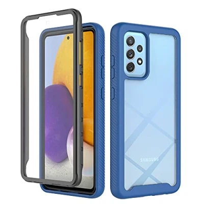 Immagine di XINNI Cover per Samsung Galaxy A52S(A52 4G 5G), Protezione Schermo Integrata 360 Gradi Antiurto Custodia, Rugged Doppia Faccia Bumper Trasparente Full Guscio Fronte Retro Case, Blu Scuro