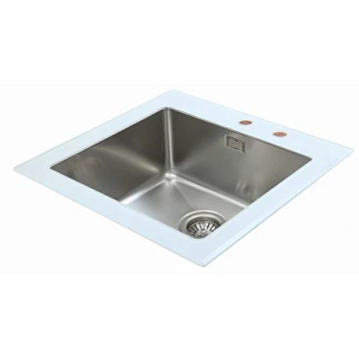 Immagine di Respekta Detroit Lavello da incasso in acciaio INOX, 49 x 44 cm, adatto per sottolavelli a partire 50 cm di larghezza