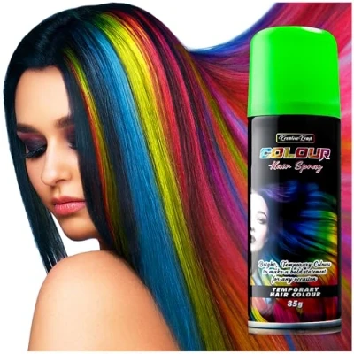 Immagine di Spray Colore Temporaneo per Capelli, Bomboletta Lacca Colorata 200ml (Verde)