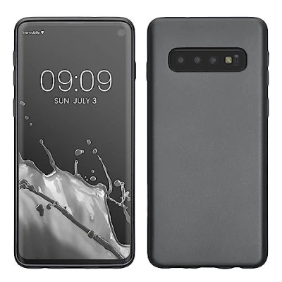 Immagine di kwmobile Custodia Compatibile con Samsung Galaxy S10 Cover Back Case Morbida Protezione in Silicone TPU Effetto metallizzato grigio