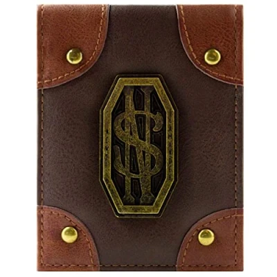 Immagine di Fantastic Beasts Newt Scamander Baule con Emblema Metallico Portafoglio/Portamonete a Due Ante per ID &amp; Porta Carte, Marrone