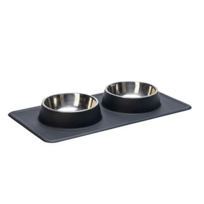 Immagine di Karlie Dex 522624 Set da cena in silicone, 700 ml, 2 x 350 colore: Nero