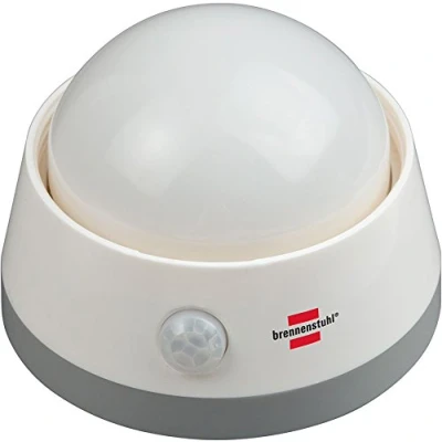 Immagine di Brennenstuhl 1173290 Set di 2 luci notturne a LED NLB 02 BS con sensore movimento infrarossi e interruttore push, 6 60 lm, 3 x AA (incluse),