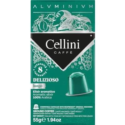 Immagine di Caffè Cellini Capsule Alluminio Compatibili Nespresso Aluminium Delizioso 100pz Con Note Aromatiche Di spezie e frutta secca