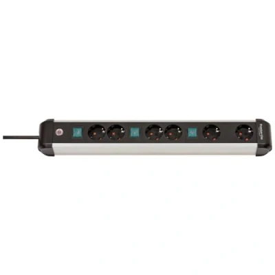 Immagine di Brennenstuhl 1391030601 Multipresa con interruttore Argento/Nero Schuko 1 pz.