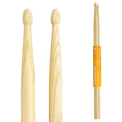 Immagine di World Rhythm WR 607 Drumsticks 5A Coppia di bacchette Hickory con punta in legno