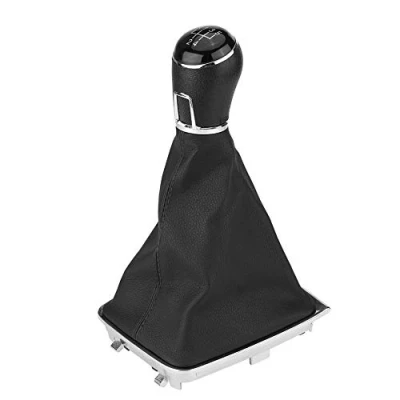 Immagine di Pomelli Leva Cambio Per Auto,Manuale 5 Marce Pomello Del Fodera In Similpelle Nera Nero V W F 7 Mk7 2013 2017
