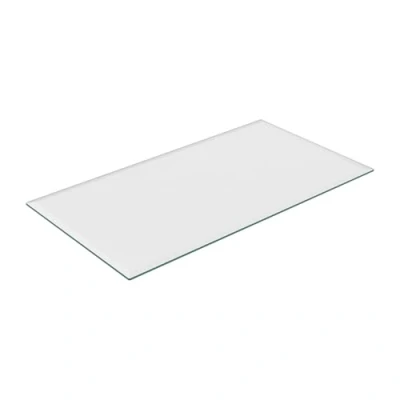 Immagine di Relaxdays 120x65 cm Piano Vetro Temperato Tavolo Rettangolare, 8 mm, ESG, Lastra per Camino a Legna, Trasparente