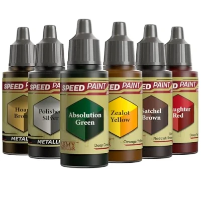 Immagine di The Army Painter, Speedpaint 2.0 Sci Fi Colours Bundle, 6 x 18 colori acrilici con oro, argento, verde, giallo, marrone e grigio Vernice in miniatura per miniature di D&amp;D Warhammer