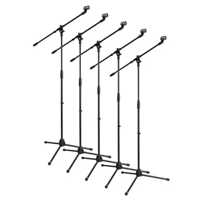 Immagine di McGrey MBS 01 5x Set Supporto microfono con braccio e morsetto per orientabile, altezza regolabile, treppiede asta a giraffa microfono, lunghezza del circa 75 cm