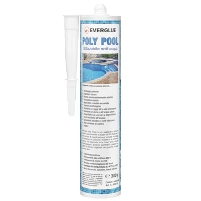 Immagine di Everglue Poly Pool 1K MS Polymer Colla di montaggio per incollare e sigillare, utilizzabile sott&#039;acqua, senza silicone, resistente ai raggi UV, rimane elastico trasparente