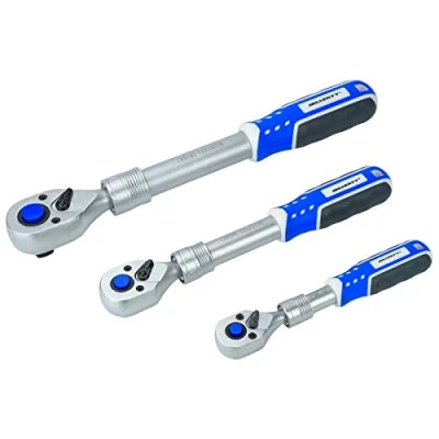 Immagine di Haskyy cricchetto reversibile da 12,5 mm; 9,5 6,35 mm: (1/2&quot;; 3/8&quot;; 1/4); telescopico, estraibile, dentatura fine