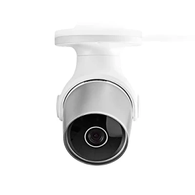 Immagine di Nedis SmartLife Telecamera per Esterni, Sistema di Sicurezza Aree Esterne con Sensore Movimento, Wi Fi, Full HD 1080p, Modalità Visione Notturna, IP65, Bianco Argento