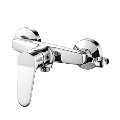 Immagine di Ibergrif M12059 1 Miscelatore Bagno con Porta Soffione, Rubinetto Doccia, Cromo, Argento