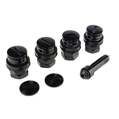 Immagine di Carbonado 4 X valvola nascosto nero Set cerchi in alluminio Tuning auto cerchioni invisibile valvole metallo 11,3 mm