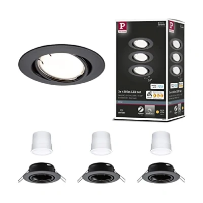 Immagine di Paulmann 92465 Lampada LED da incasso Kit 3 (monocolore) 14.7 W Nero (opaco)