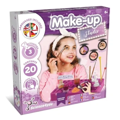Immagine di Science4you Set di Trucco per Bambini 8+ Crea il tuo Make up con questo Giocattolo da Principessa, Trova la Bellezza all&#039;Interno Kit Arti e Mestieri 8 9 10 11+