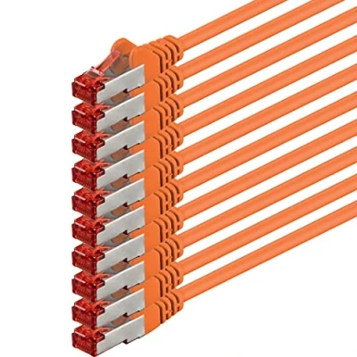 Immagine di 1aTTack.de 10x 2m cavo di rete Cat 6 patch Cat6 RJ45 SFTP arancione