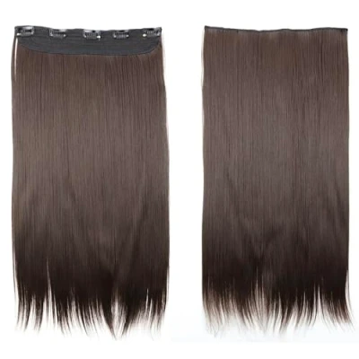 Immagine di CAISHA 60cm Clip In Un Unico Pezzo Nell&#039;estensione Dei Capelli Di Sintetici Mezza Parrucca Liscio Bruna C70