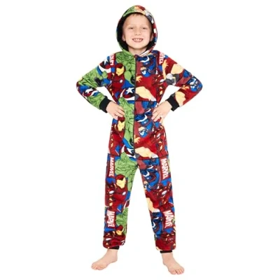 Immagine di Marvel Pigiama Intero Bambino Pigiamone in Pile Caldo 7 15 Anni Pigiami Interi Bambini Gadget Regalo (Multicolore, 9 10 Anni)