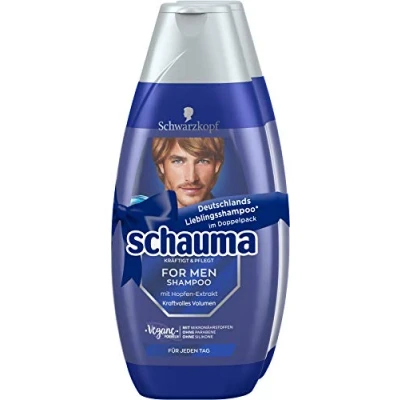 Immagine di Schauma Schwarzkopf Shampoo per uomo volume potente, confezione da 2 (2 x 400 ml)