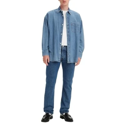 Immagine di Levi&#039;s Plus 501 Original Jeans a sigaretta, Uomo, Taglia: 50x34, Stonewash