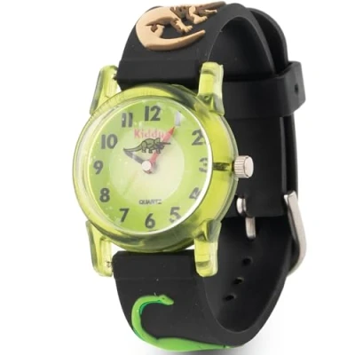 Immagine di Kiddus Orologio Analogico. per Bambini 5 10 Anni. Didattico, da Polso Bambino, Facilità di Lettura dell’Ora. Primo Bambino. Fluorescente. T Rex