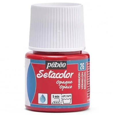 Immagine di Pebeo Colore per Stoffa Setacolor Opaco, flacone da 45 ml, Colore: vermiglio