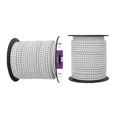 Immagine di Abma Cord Corda Elastica 6mm 30M di Gomma Cavo Elastico Marino per Teloni, Tende e Bagagli Nero&amp;Bianca