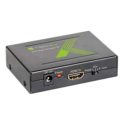 Immagine di Techly 025732 Estrattore Audio HDMI SPDIF+RCA R/L 4K Nero