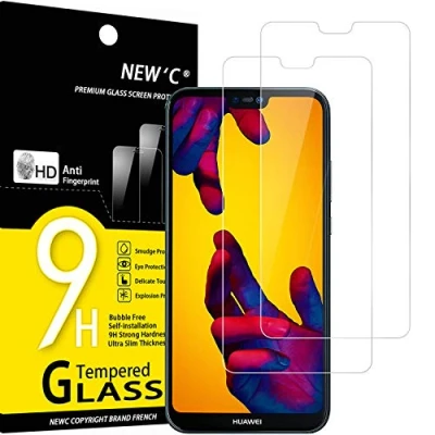 Immagine di NEW&#039;C 2 Pezzi, Vetro Temperato per Huawei P20 Lite, Nova 3e, Pellicola Prottetiva Anti Graffio, Impronte, Senza Bolle, Durezza 9H, 0,33mm Ultra Trasparente, Resistente