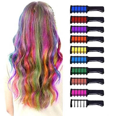 Immagine di Nuoe gessetti per capelli bambini colorare i capelli, pettini con lavabili, sicuri e ragazzi, carnevale, feste, Natale, Halloween, compleanni