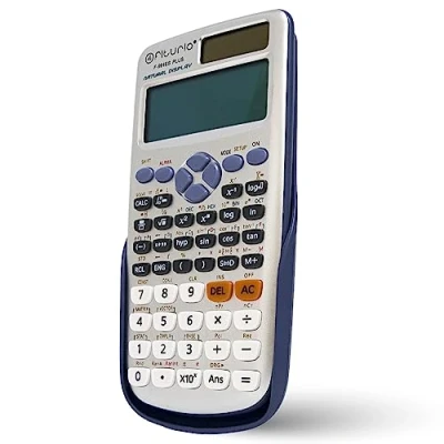 Immagine di calcolatrice scientifica solare, digitale per ingegneria, scuola e università, display 2 linee, compatibile scuole affari Ofituria (F 991ES)