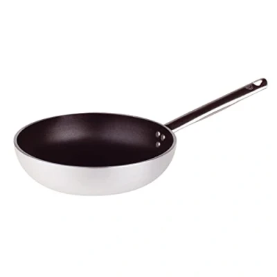 Immagine di Pentole Agnelli Platinum Padella Svasata Alta a Saltare, in Alluminio, Acciaio Inossidabile, Argento e Nero, 40 cm