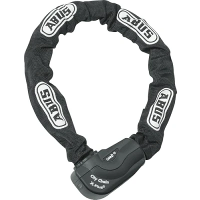 Immagine di ABUS Lucchetto a catena Granit CityChain XPlus 1060 per bicicletta in acciaio temprato Livello di sicurezza 15 85 cm Nero