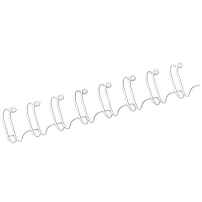 Immagine di Fellowes 53262 Dorsi Metallici per Rilegatura, 34 Fori, Passo 3:1, Diametro 10 mm, Confezione da 100 Pezzi, Bianco