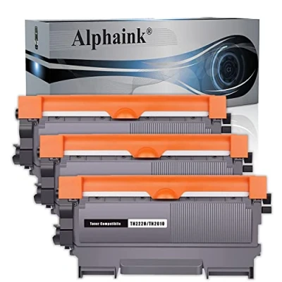 Immagine di alphaink 3 Toner Compatibili Sostituzione per Brother TN2220 TN2010 TN 2220 2010 MFC 7360N 7460DN DCP 7065DN 7055 FAX 2840 2845 HL 2130 2132 2230 2135W 2250DN 2270DW 2280DW (3 Nero)