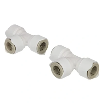 Immagine di Whale WX1502 Quick Connect 15 mm Equal Tee, design a doppia pinza per acqua calda e fredda, polietilene semi rigido, bianco