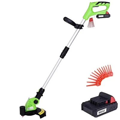Immagine di BAKAJI Decespugliatore Elettrico a Batteria Ricaricabile Litio 20V 2Ah Tagliaerba Tagliabordi con Altezza e Testata Taglio Regolabile Rasaerba Giardino