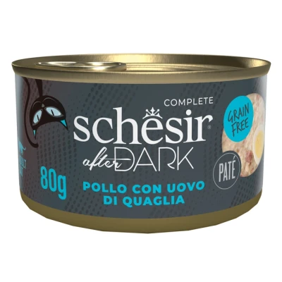 Immagine di Schesir After Dark Complete Paté 12 x 80 g Umido per gatto Pollo con Uovo di quaglia