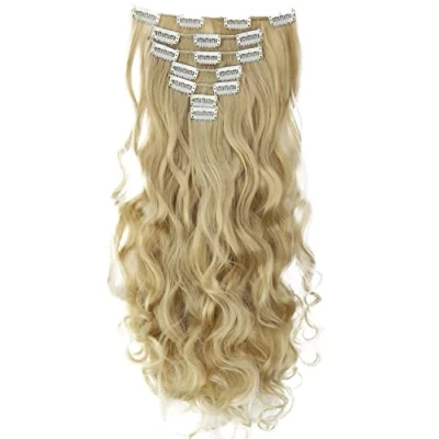 Immagine di CAISHA XXL Set Da 8 Parti Clip In Extensions Extension Per Capelli Parrucchino Voluminosamente Ondulato Biondo Chiaro CES118 1
